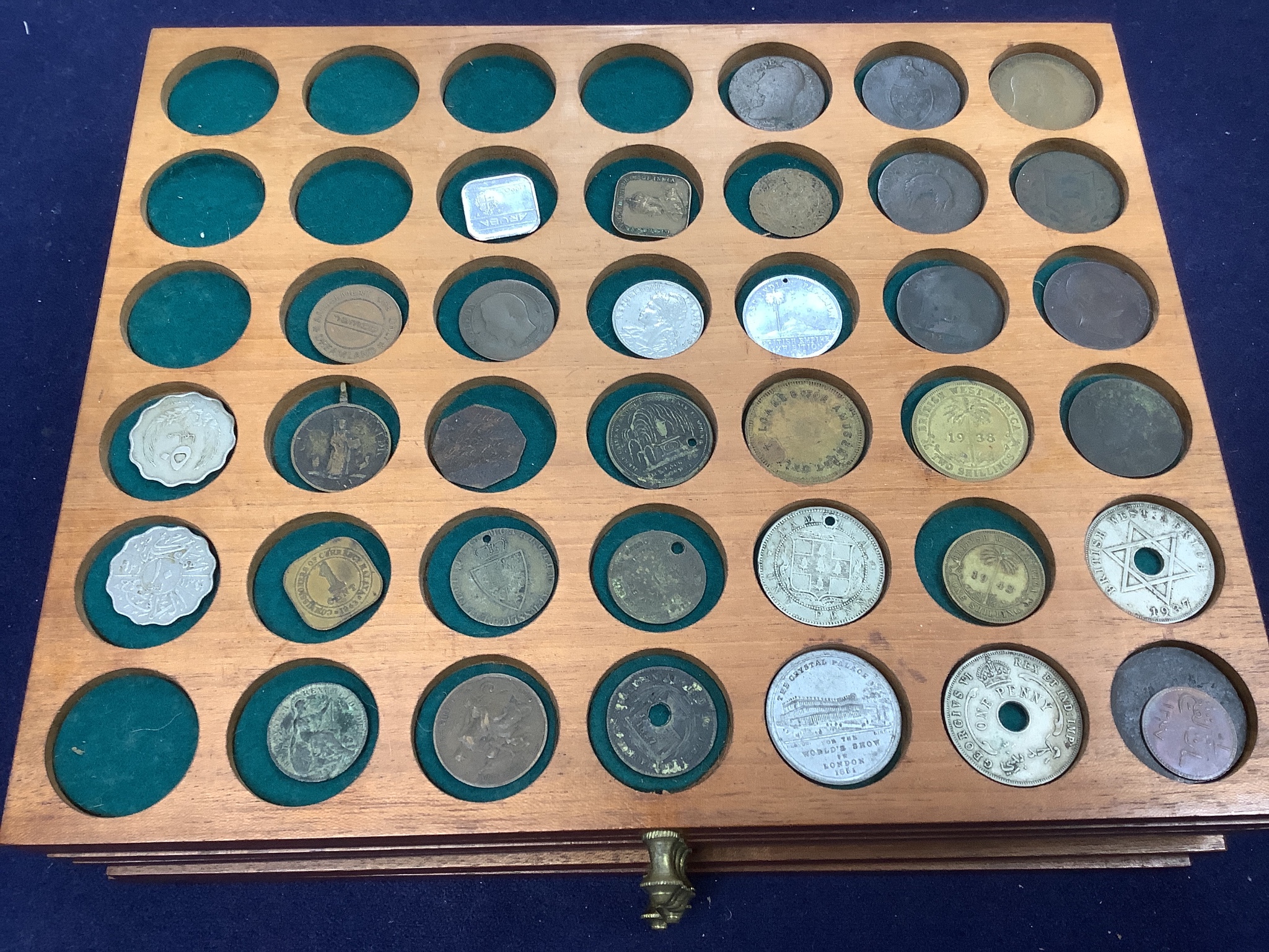 A coin collection in a coin collector's case, 30 x 26 x 17cm